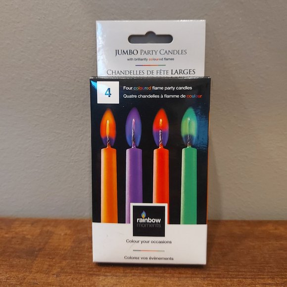 🙊 3/$10 🙊 Jumbo Party Candles with Coloured Flames by Rainbow Moments - Picture 1 of 4